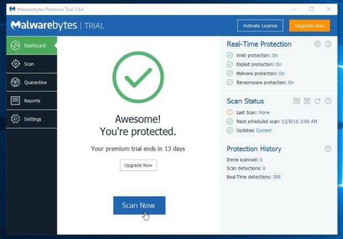 Malwarebytes Screenshot