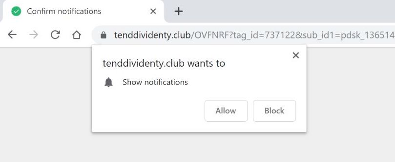 remove tenddividenty.club pop-up